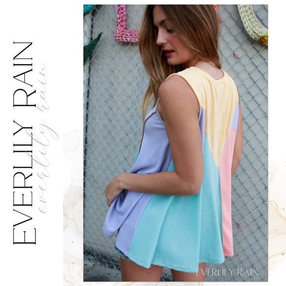 Waffle Knit Color Block Tank - Picture 10 of 14